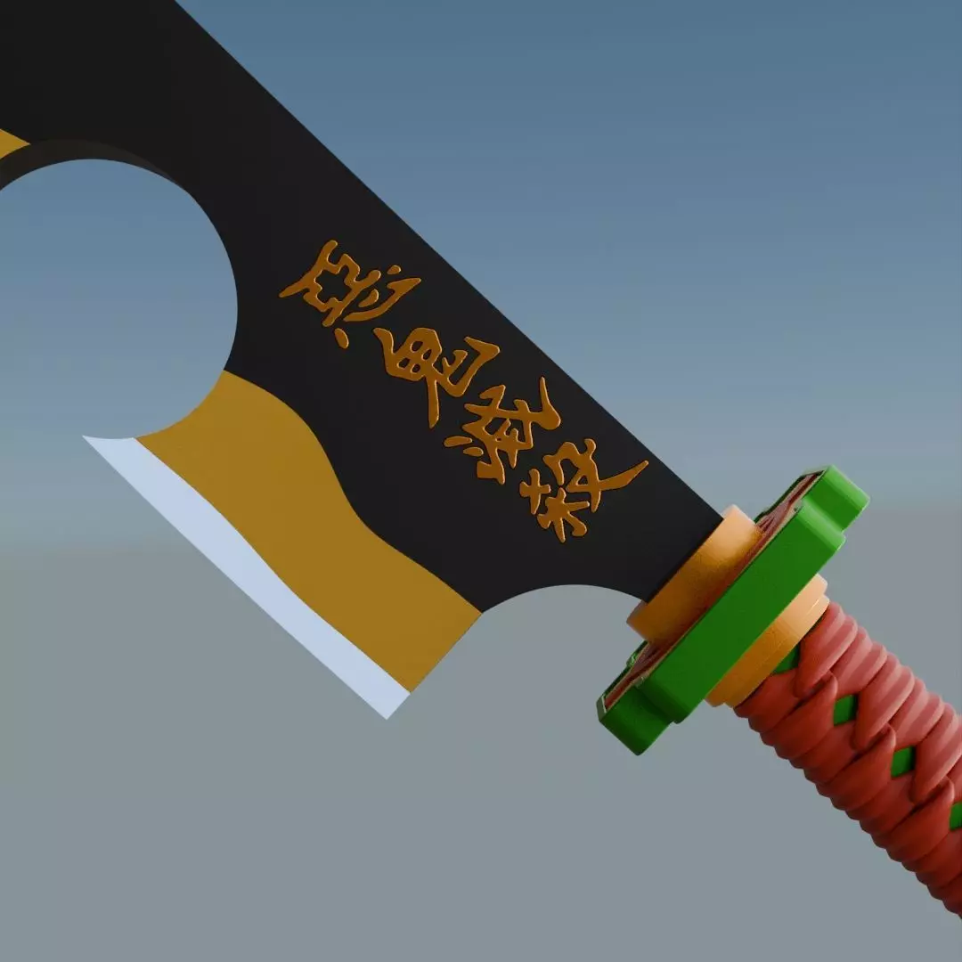 Nichirin Sword Uzui Tengen Replica Demon Slayer Fan Art 3D print model_5