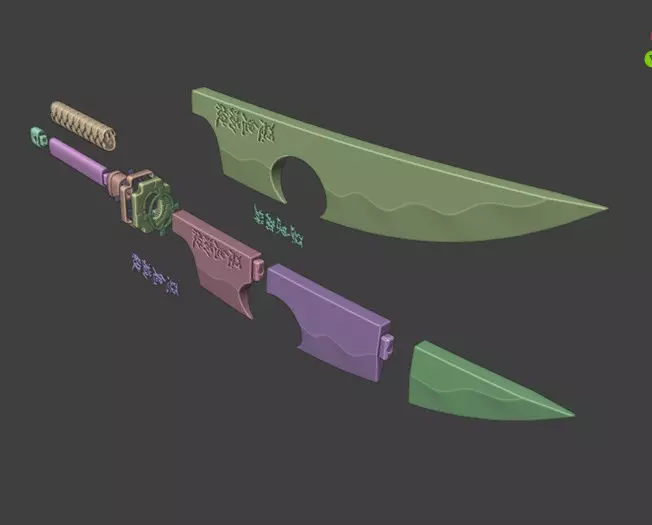 Nichirin Sword Uzui Tengen Replica Demon Slayer Fan Art 3D print model_6