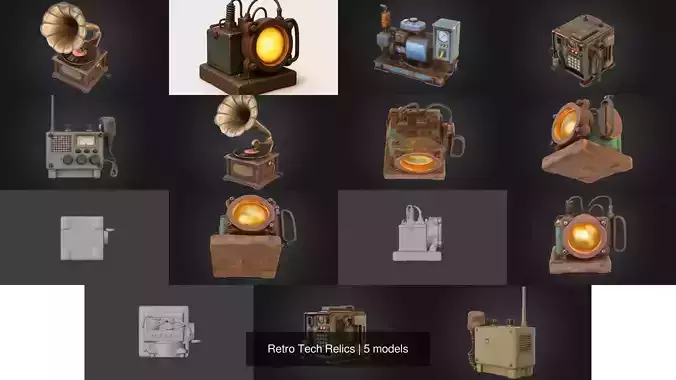 Retro Tech Relics 3D Model Collection