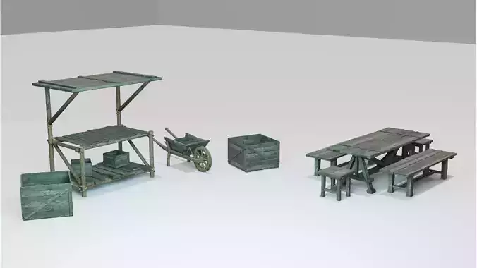 Medieval Props Pack Stylized Realism Lowpoly 4K PBR Assets LODs