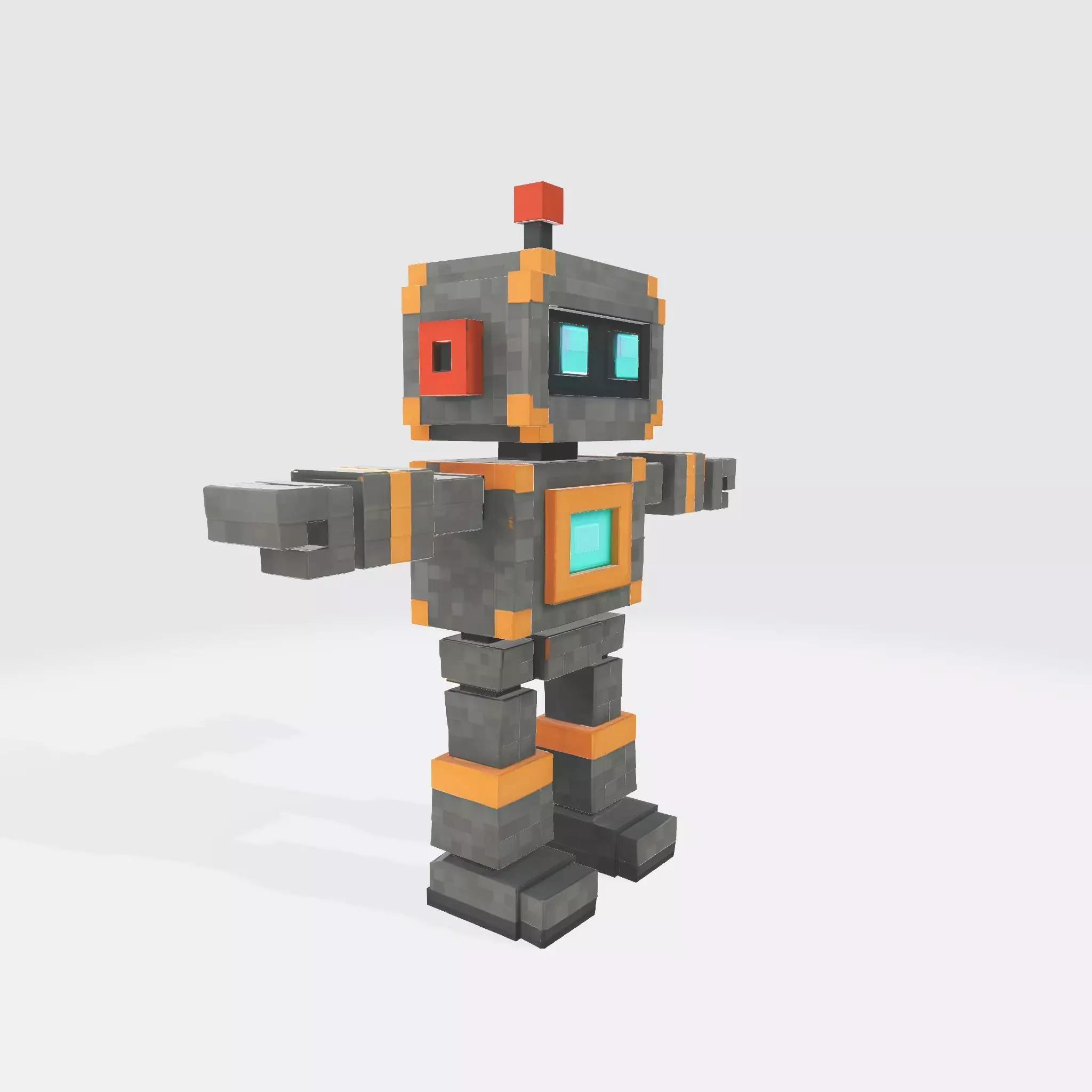 Robot Character N13 Low-poly 3D model_1