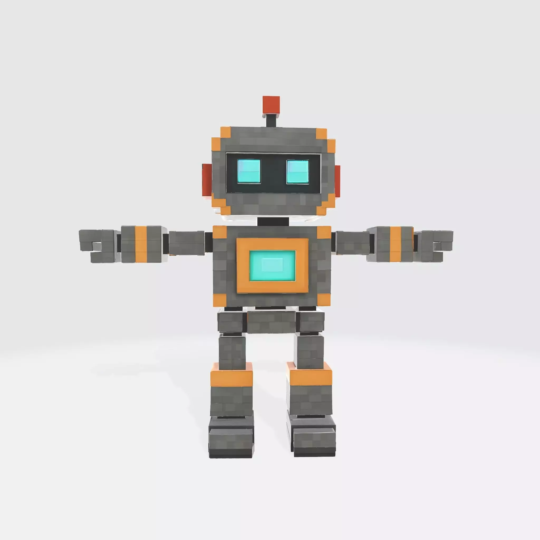 Robot Character N13 Low-poly 3D model_0