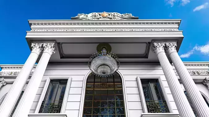 Neoclassical Building Exterior 3D model 7