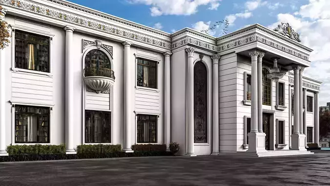 Neoclassical Building Exterior 3D model 3