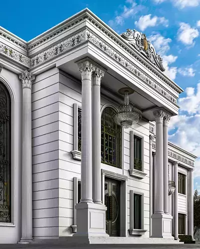 Neoclassical Building Exterior 3D model 4