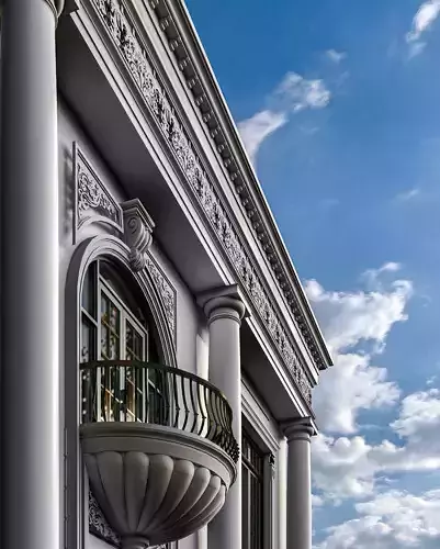Neoclassical Building Exterior 3D model 6
