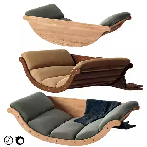 Fashionable moon rocking chair 3D model