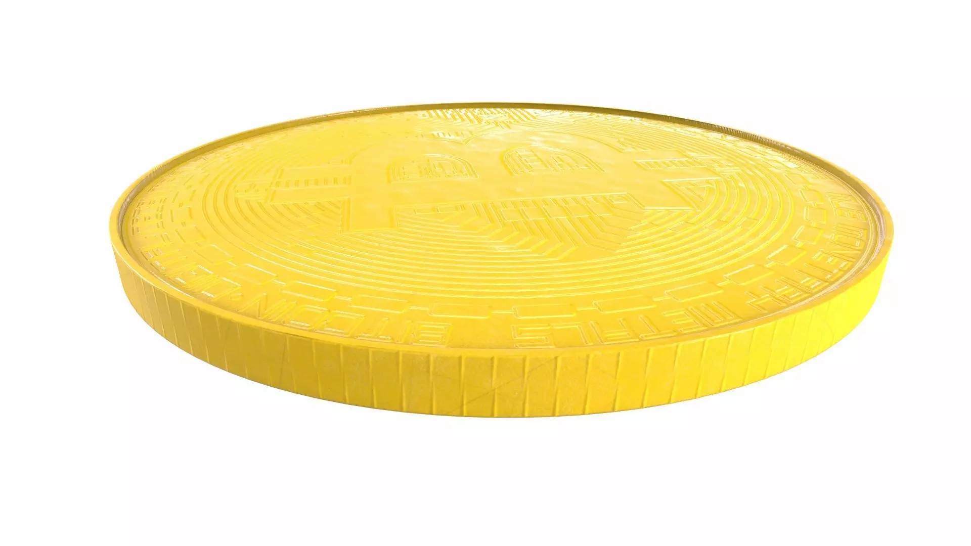 Bitcoin 3D Model Low-poly 3D model_3