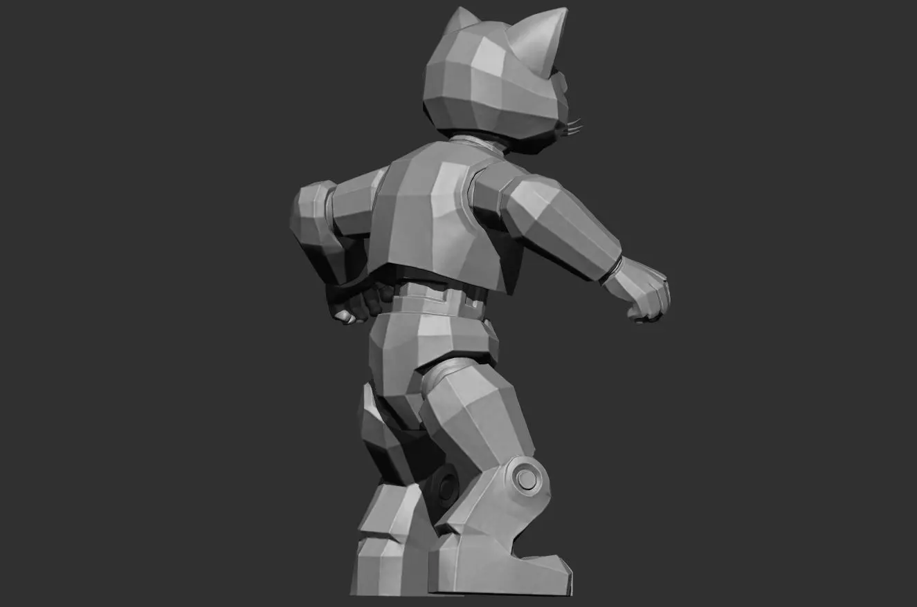 Articulated Looking Cat - pre supported - 100mm Resin printable  3D print model_5