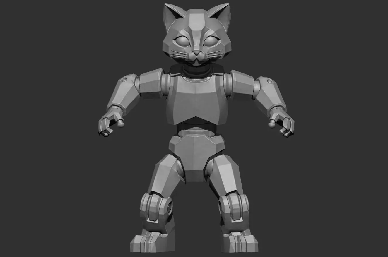 Articulated Looking Cat - pre supported - 100mm Resin printable  3D print model_0