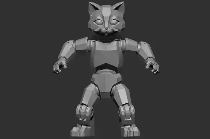 Articulated Looking Cat - pre supported - 100mm Resin printable  3D print model