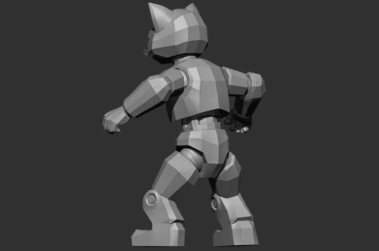 Articulated Looking Cat - pre supported - 100mm Resin printable  3D print model_3