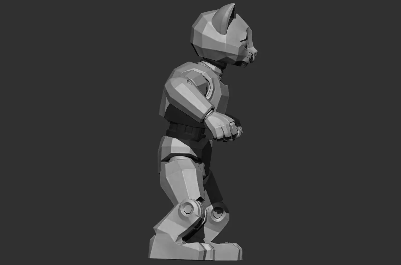 Articulated Looking Cat - pre supported - 100mm Resin printable  3D print model_6