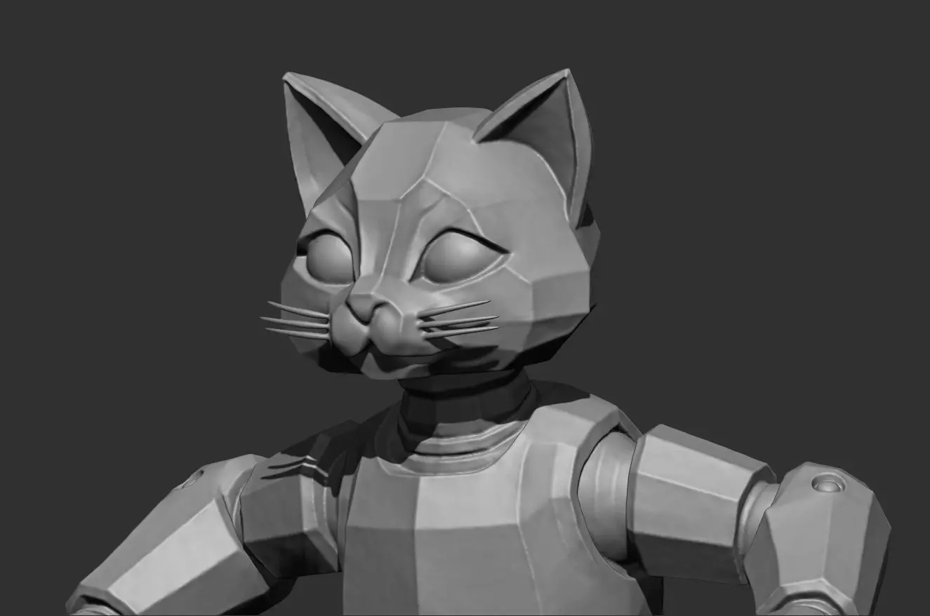 Articulated Looking Cat - pre supported - 100mm Resin printable  3D print model_9