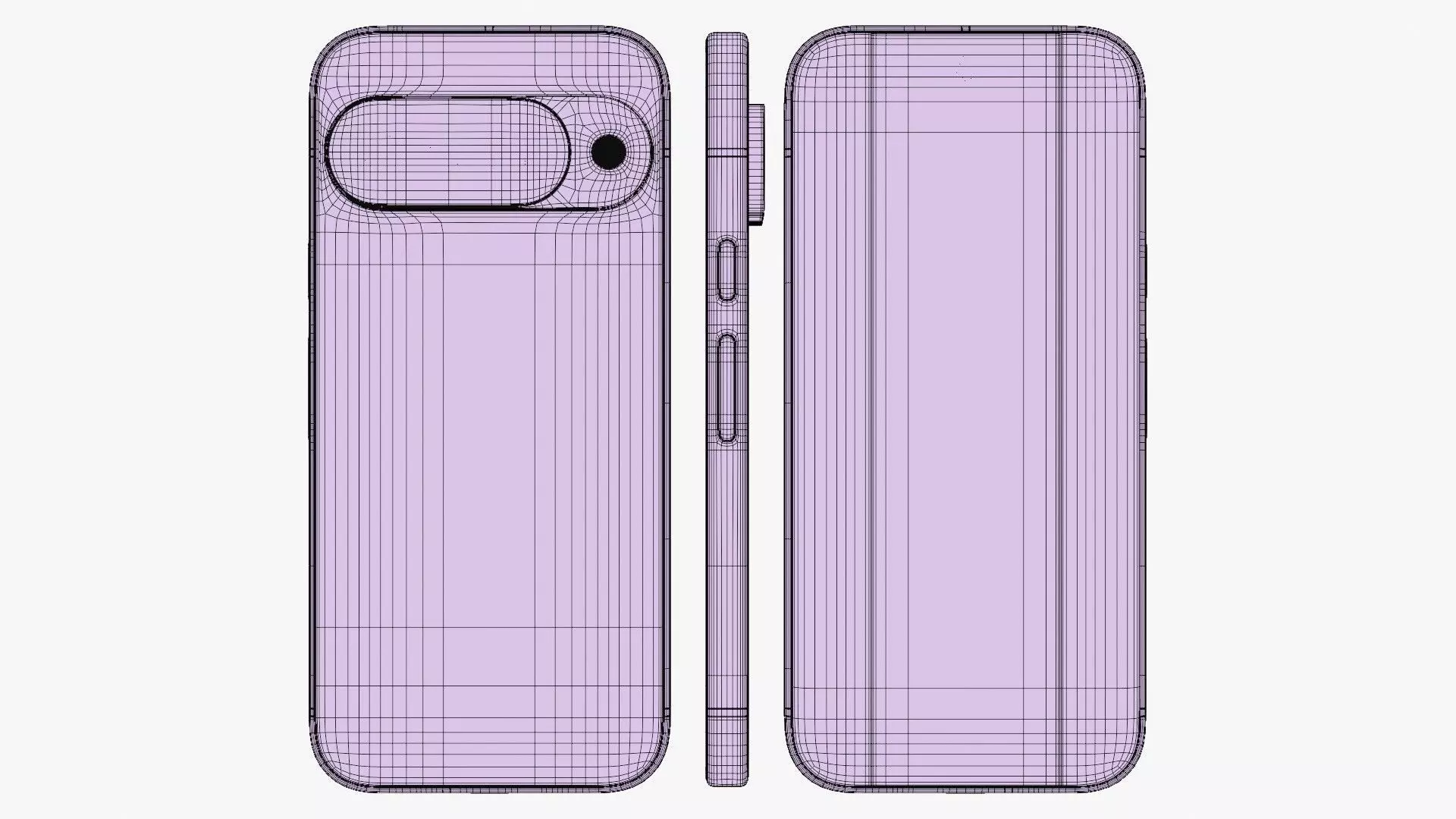 Google Pixel 10 Indigo Low-poly 3D model_13