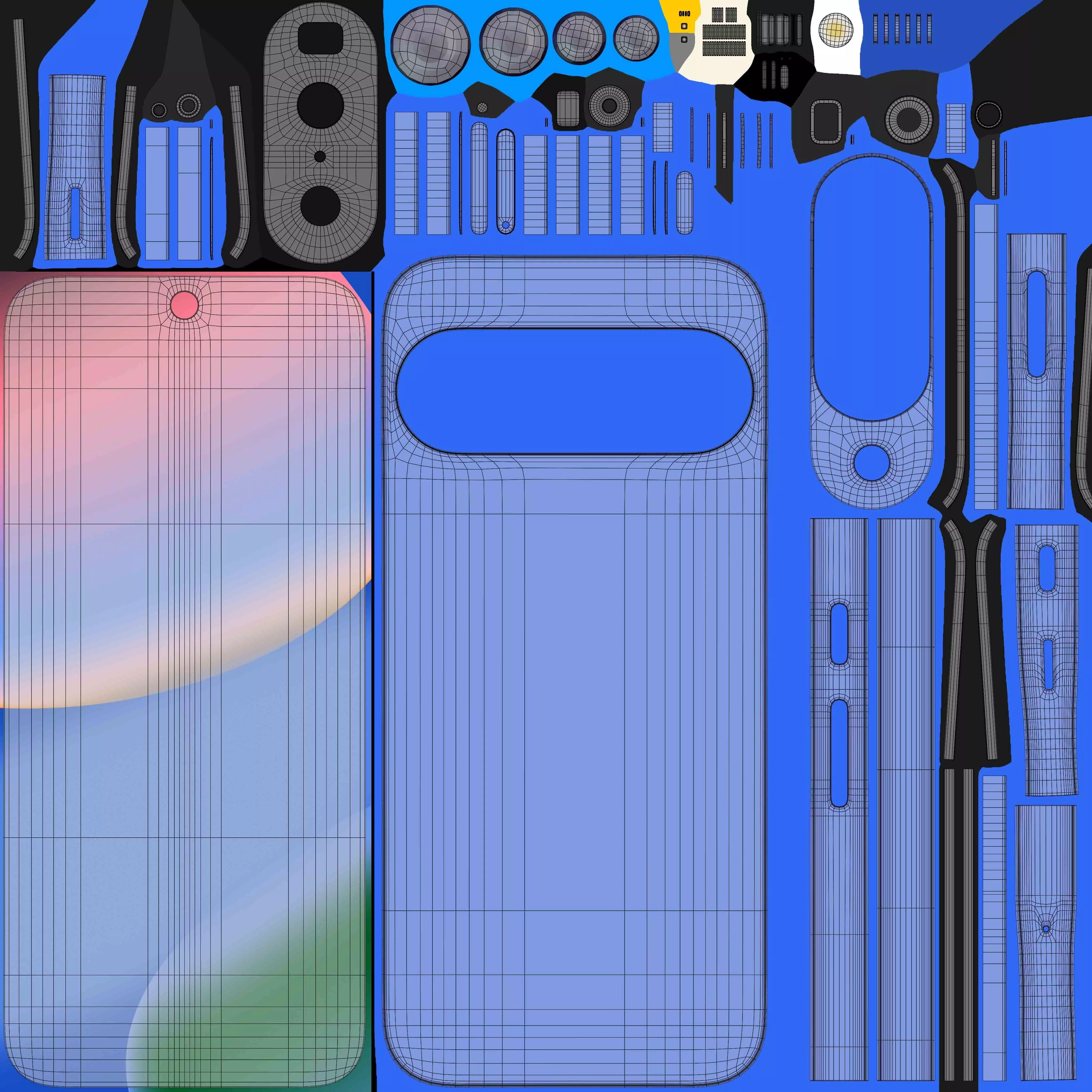 Google Pixel 10 Indigo Low-poly 3D model_11