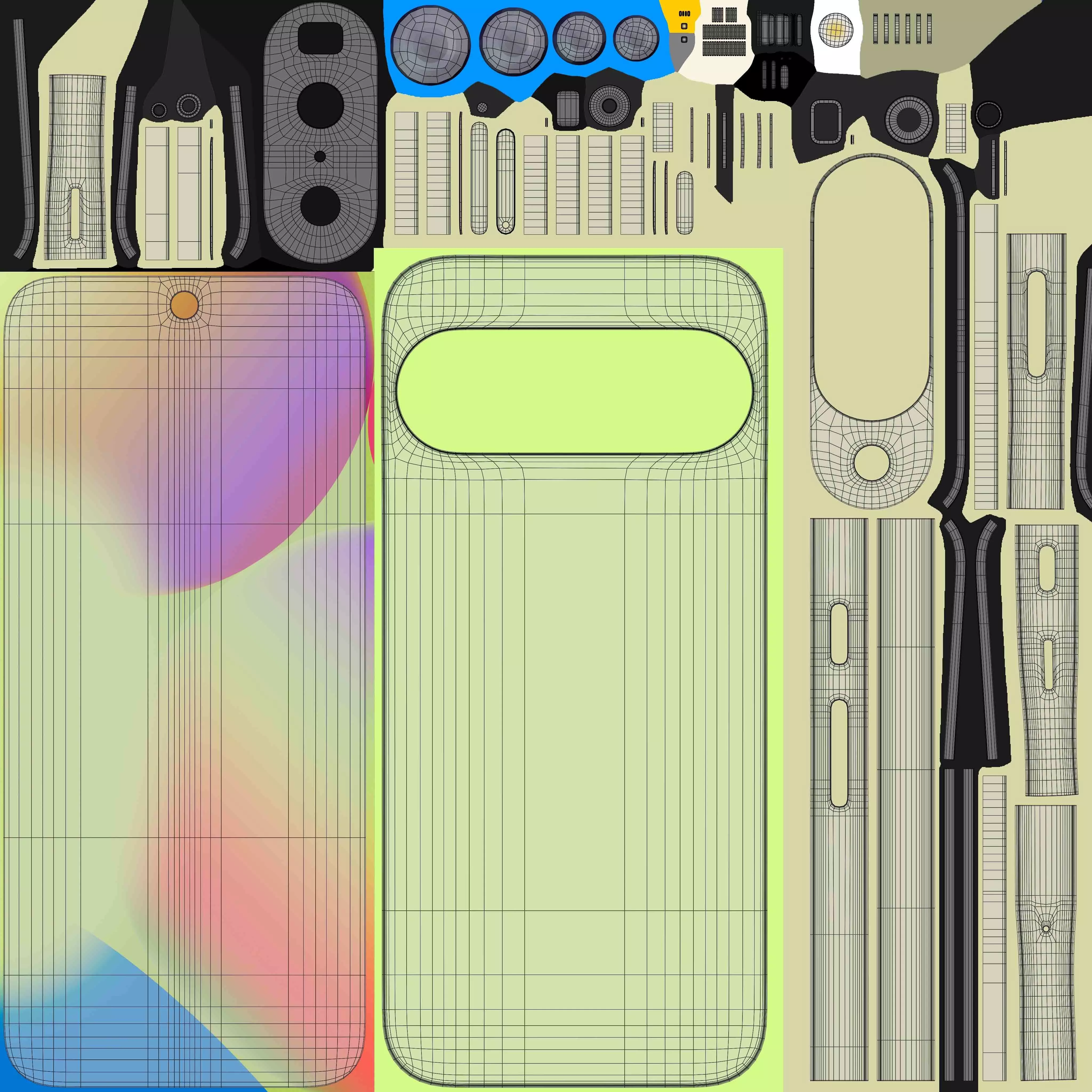 Google Pixel 10 Lemongrass Low-poly 3D model_11