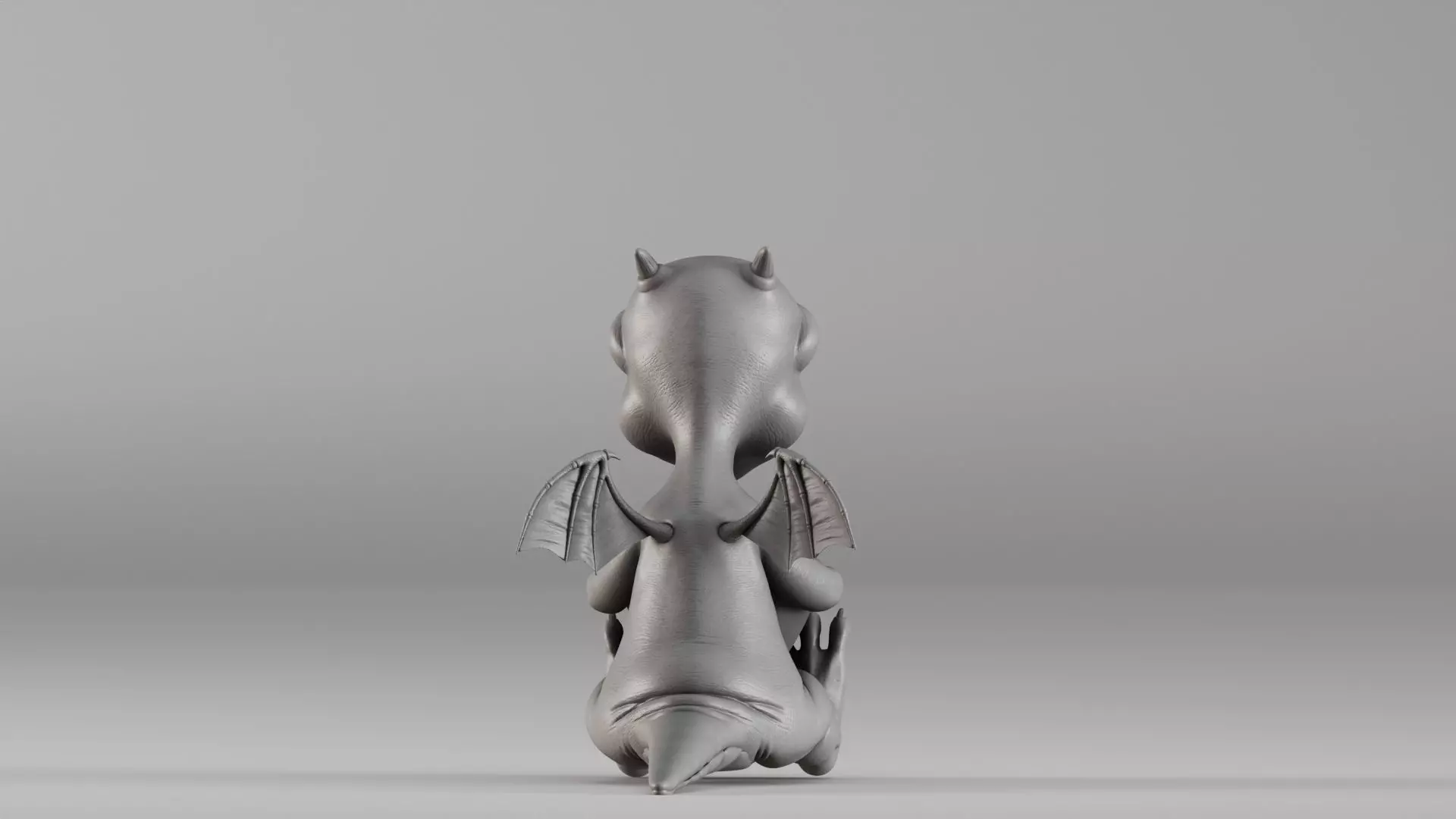 S00032 Cute Baby Dragon with Apple 3D print model_5