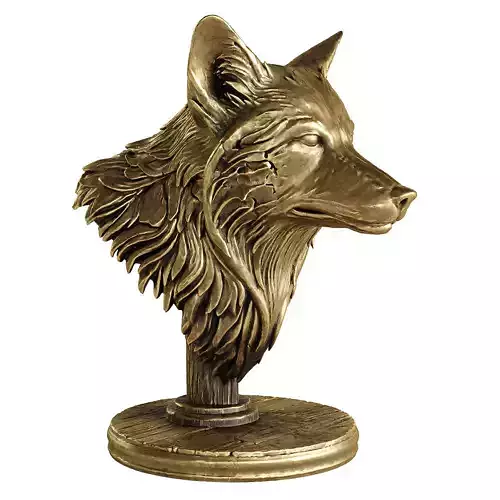 fox head statue