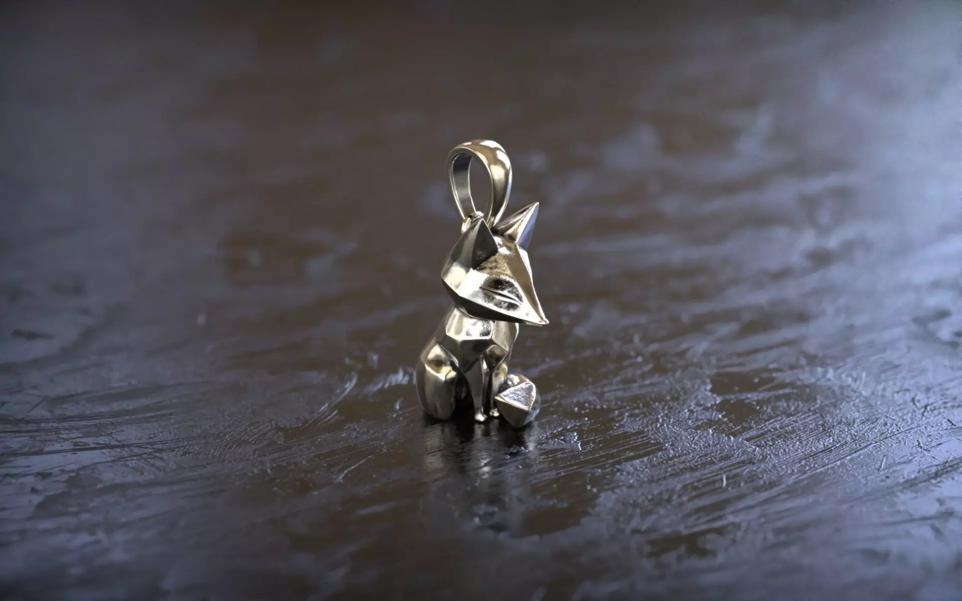 Geometric Fox Pendant 3D print model_1