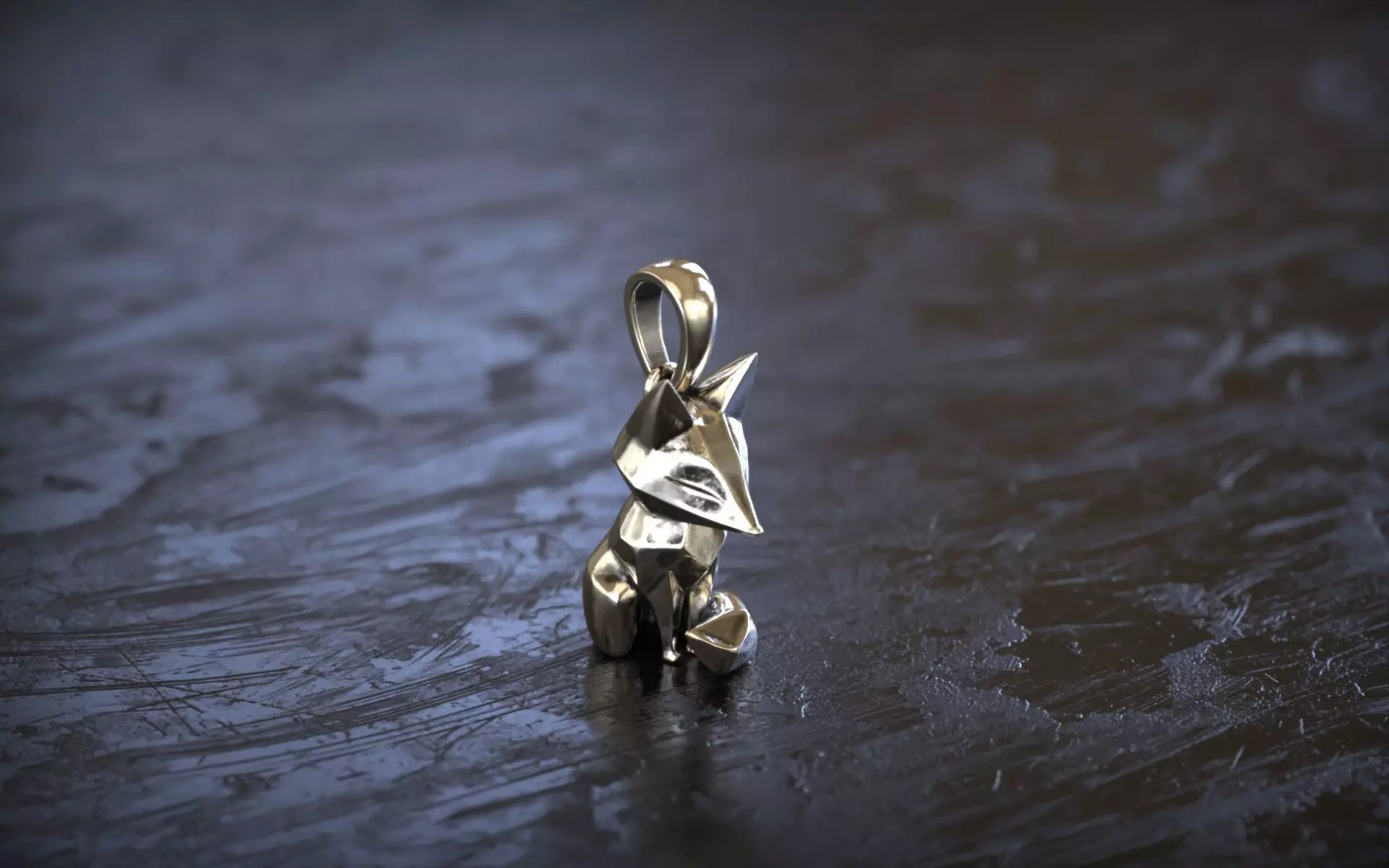 Geometric Fox Pendant 3D print model_0