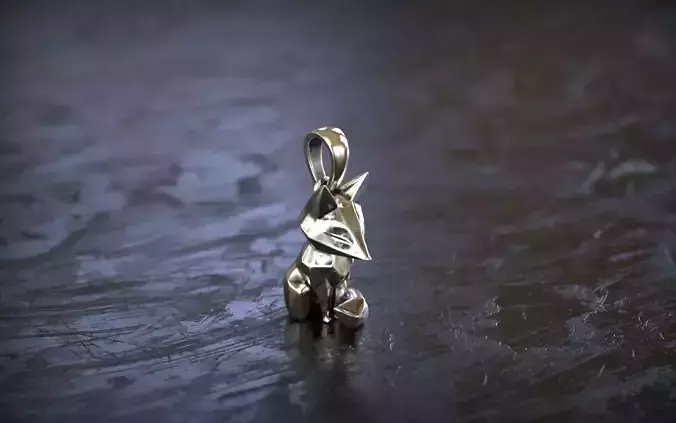 Geometric Fox Pendant