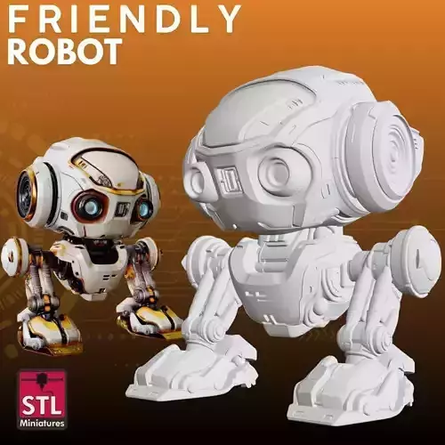 Friendly Explorer Robot STL Cute Biped 3D 3D print model