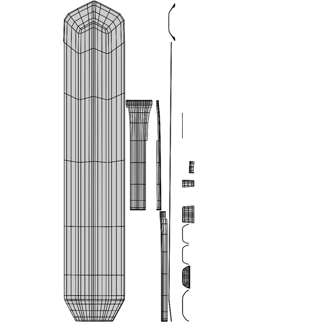 Low poly stylized game sword and dagger Low-poly 3D model_10