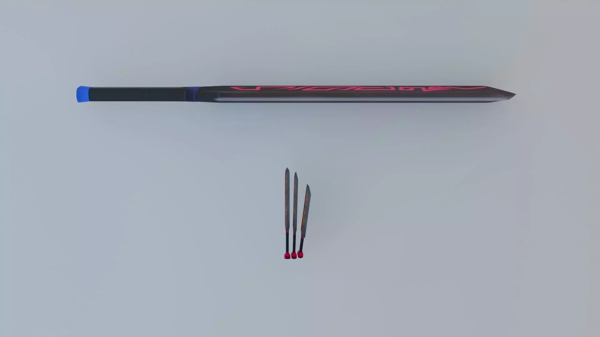 Low poly stylized game sword and dagger Low-poly 3D model_3