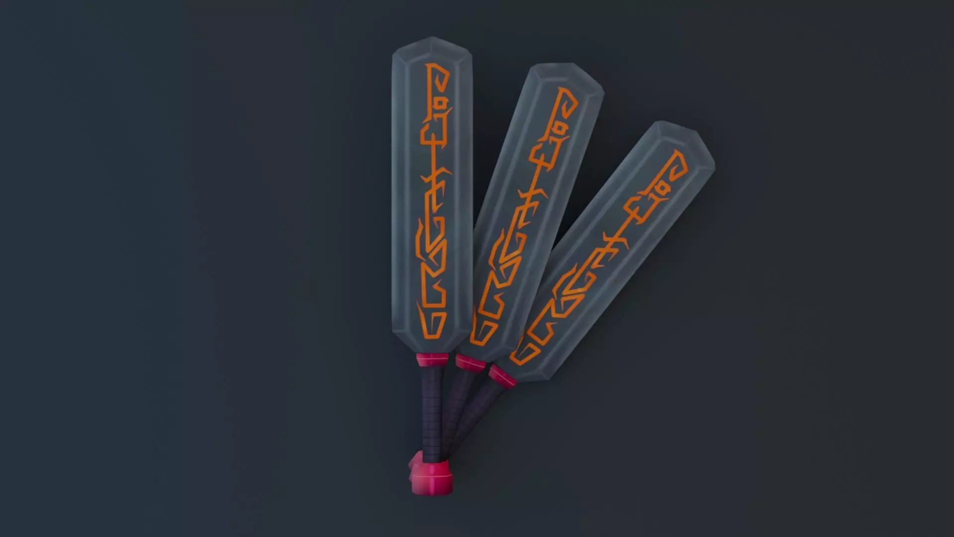 Low poly stylized game sword and dagger Low-poly 3D model_4