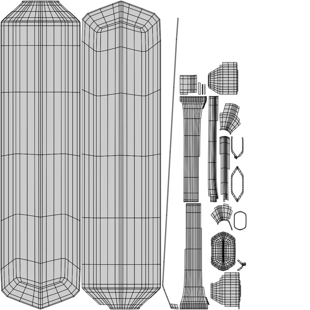 Low poly stylized game sword and dagger Low-poly 3D model_12