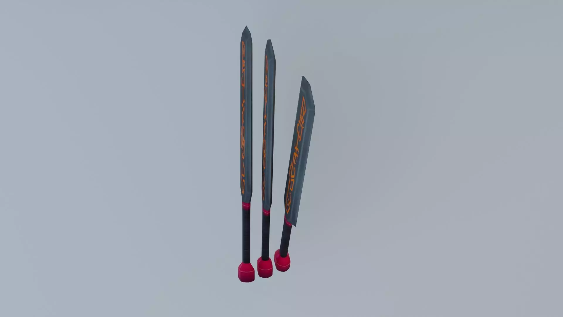 Low poly stylized game sword and dagger Low-poly 3D model_6