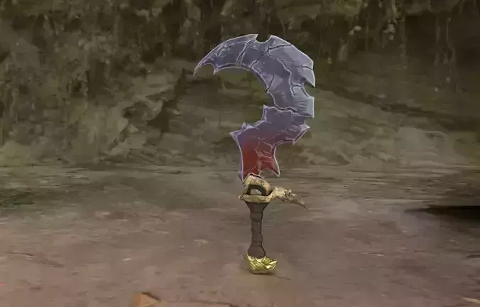 Crystal Scythe of the Abyss - 3D Model Low-poly 3D model