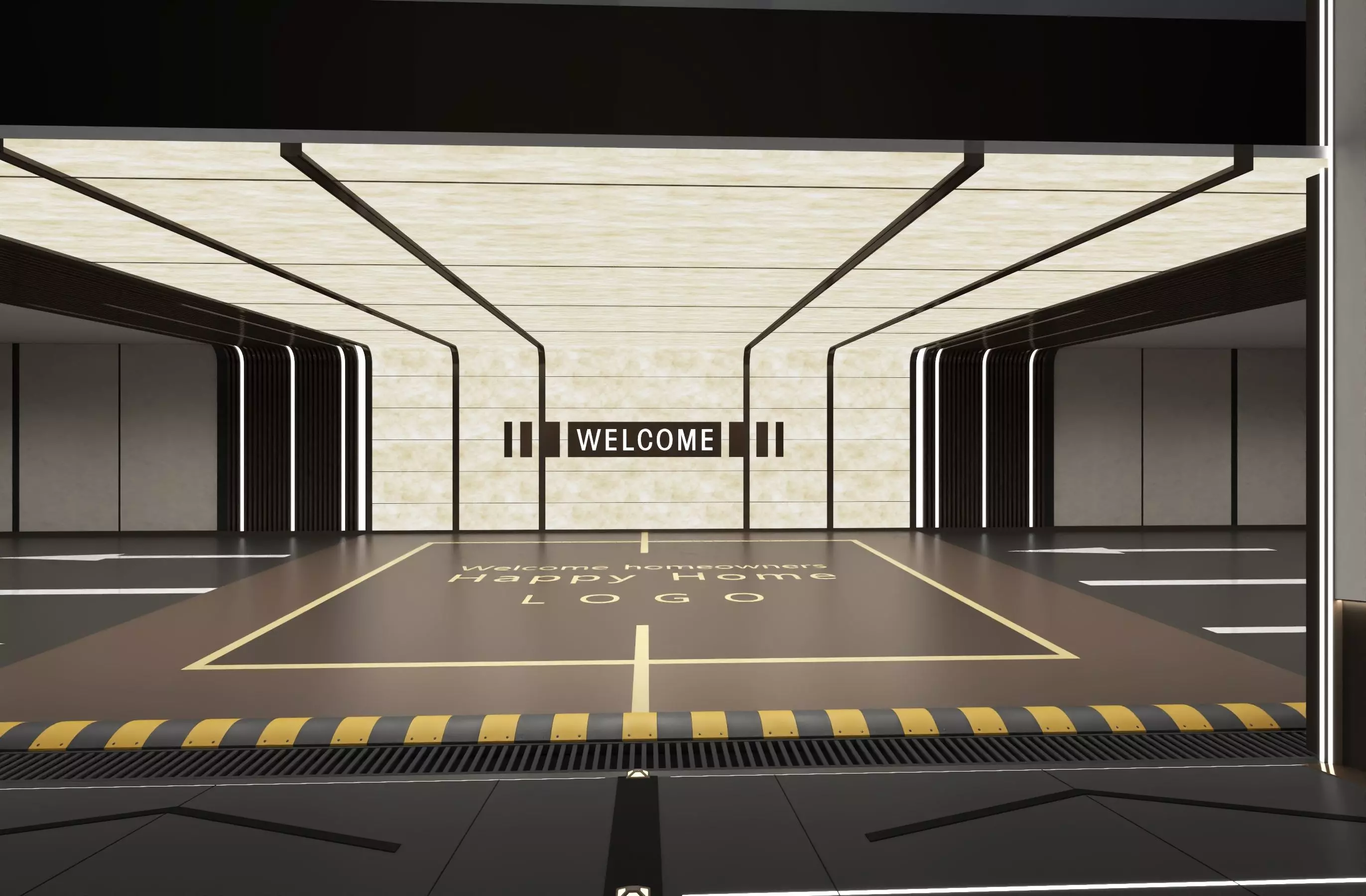 Modern Luxury Car Park - Garage Low-poly 3D model_4
