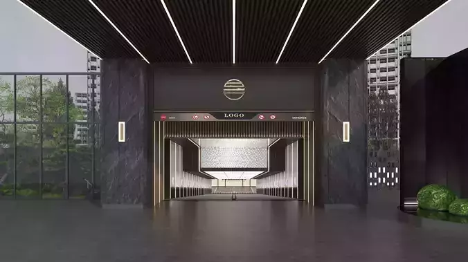 Modern Luxury Car Park - Garage Low-poly 3D model