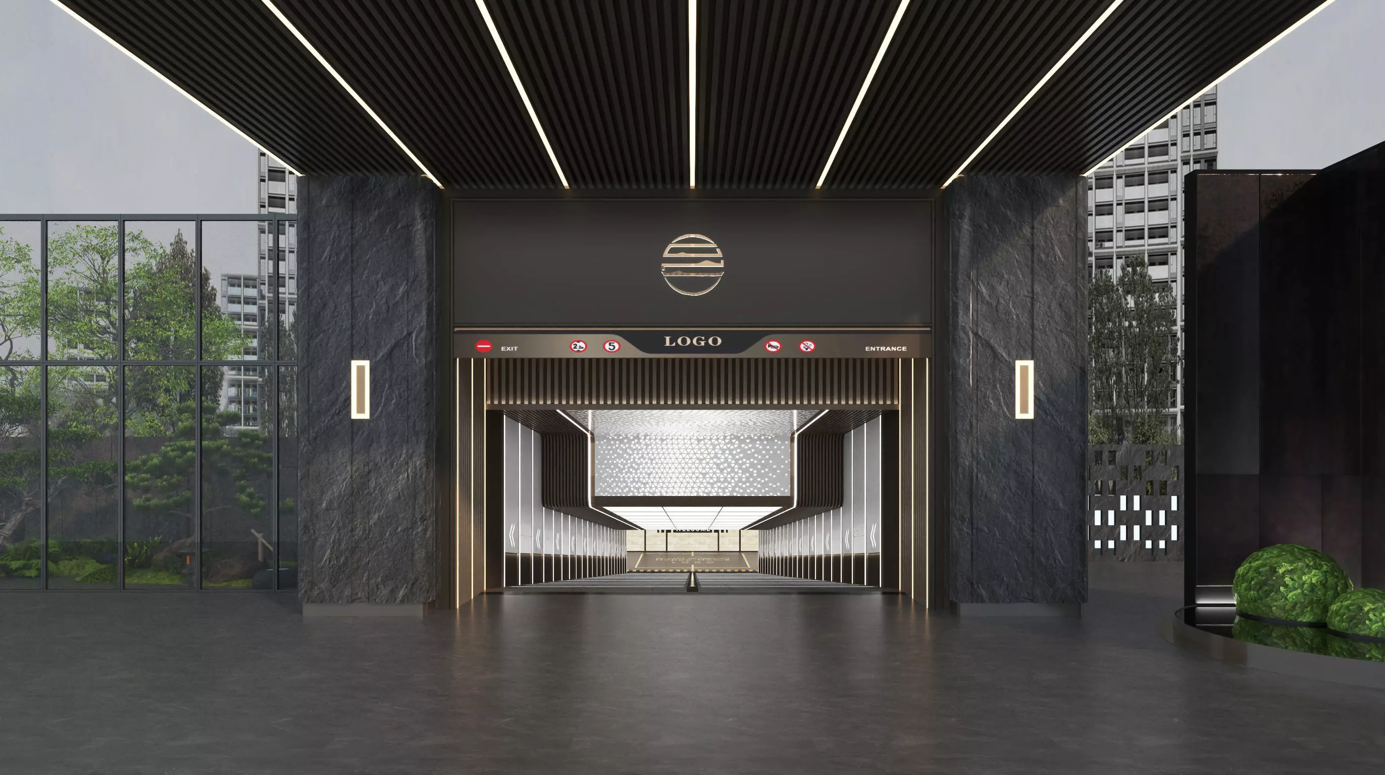 Modern Luxury Car Park - Garage Low-poly 3D model_0