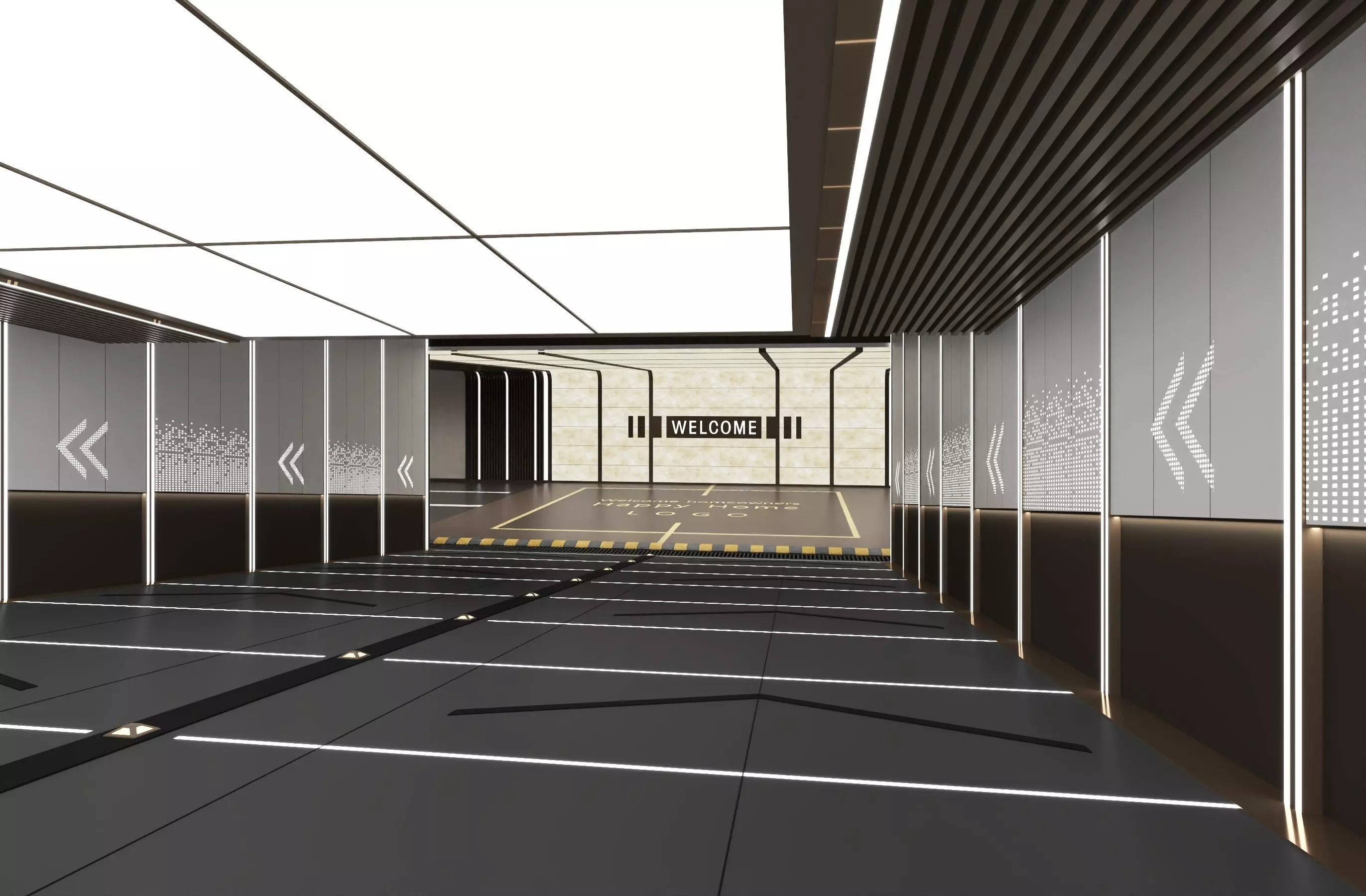 Modern Luxury Car Park - Garage Low-poly 3D model_7