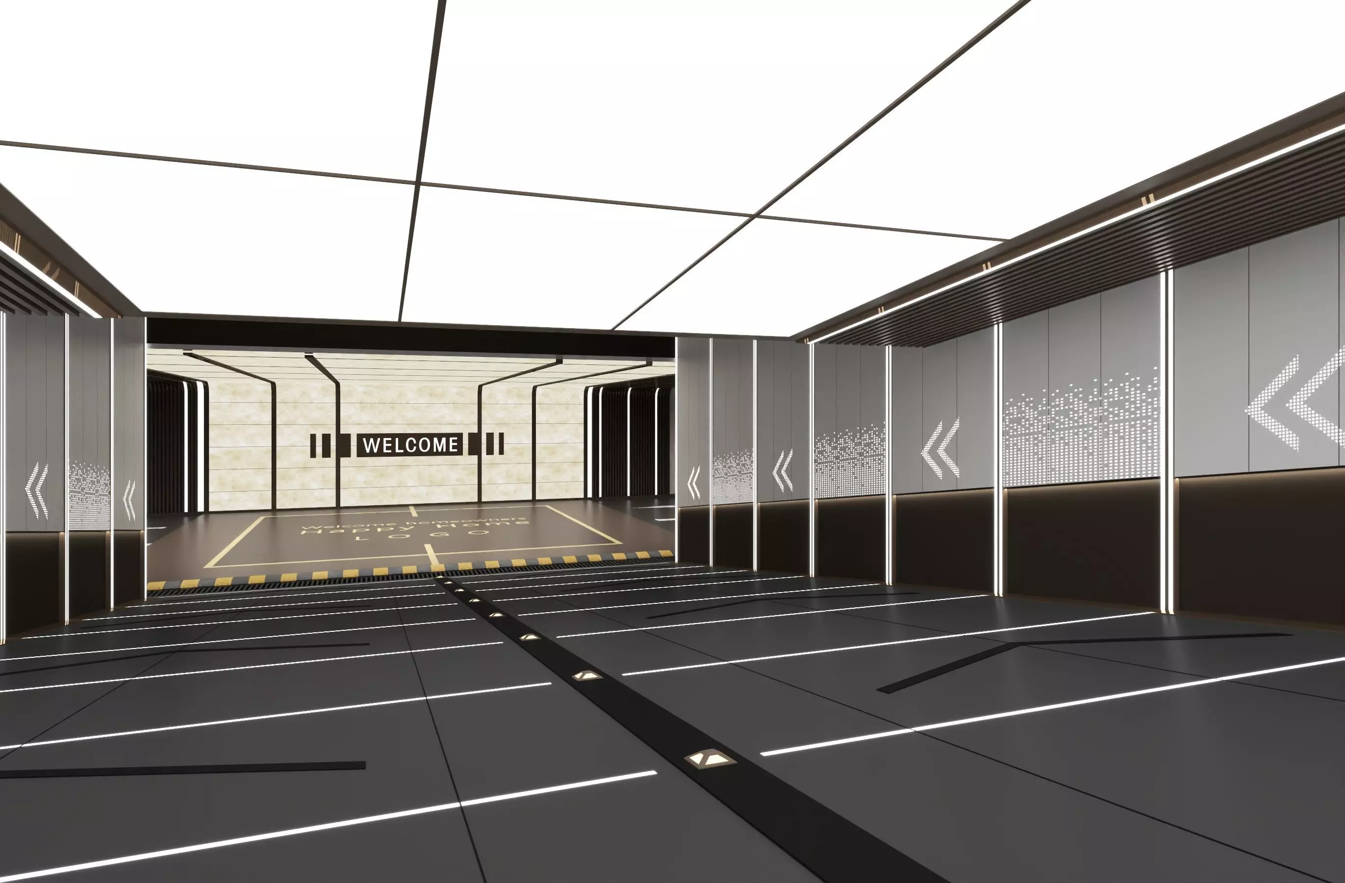 Modern Luxury Car Park - Garage Low-poly 3D model_6