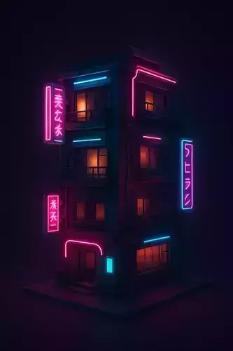 Cyberpunk Apartment Buildings for games