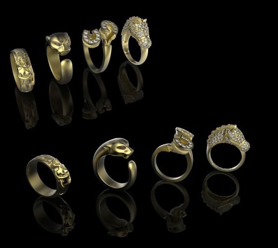 Unique Ring models - 4 in 1 Package 3D print model