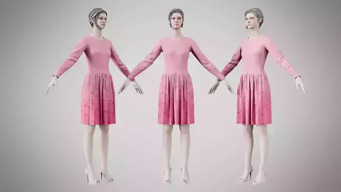 Dress 05 Tickle Me Pink With Design