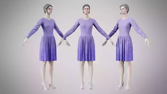 Dress 05 Ube With Design