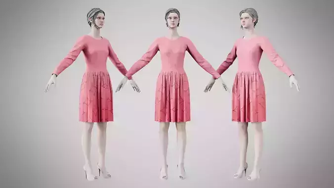 Dress 05 Ultra Red With Design