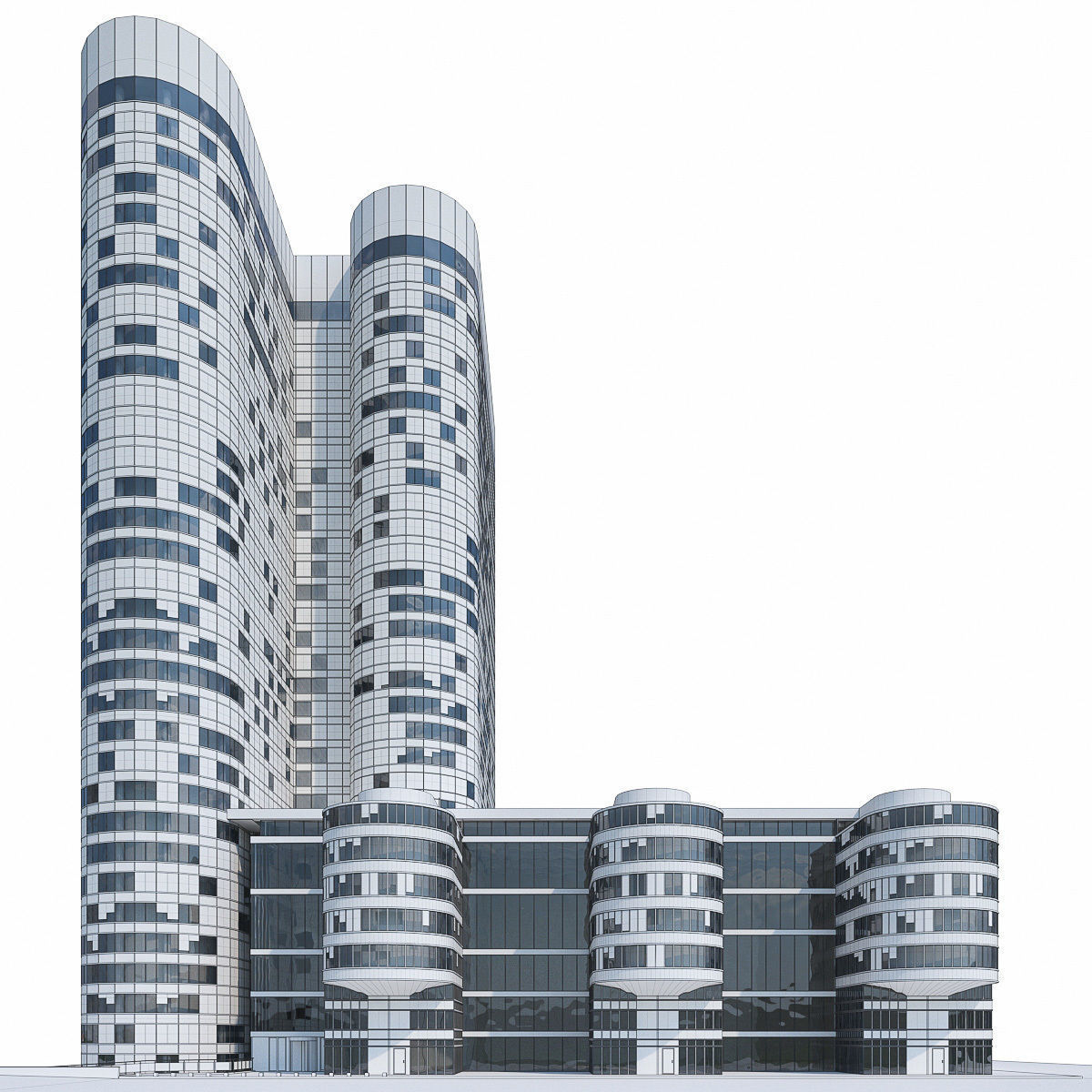 La Defense Buildings Collection Low-poly 3D model_2