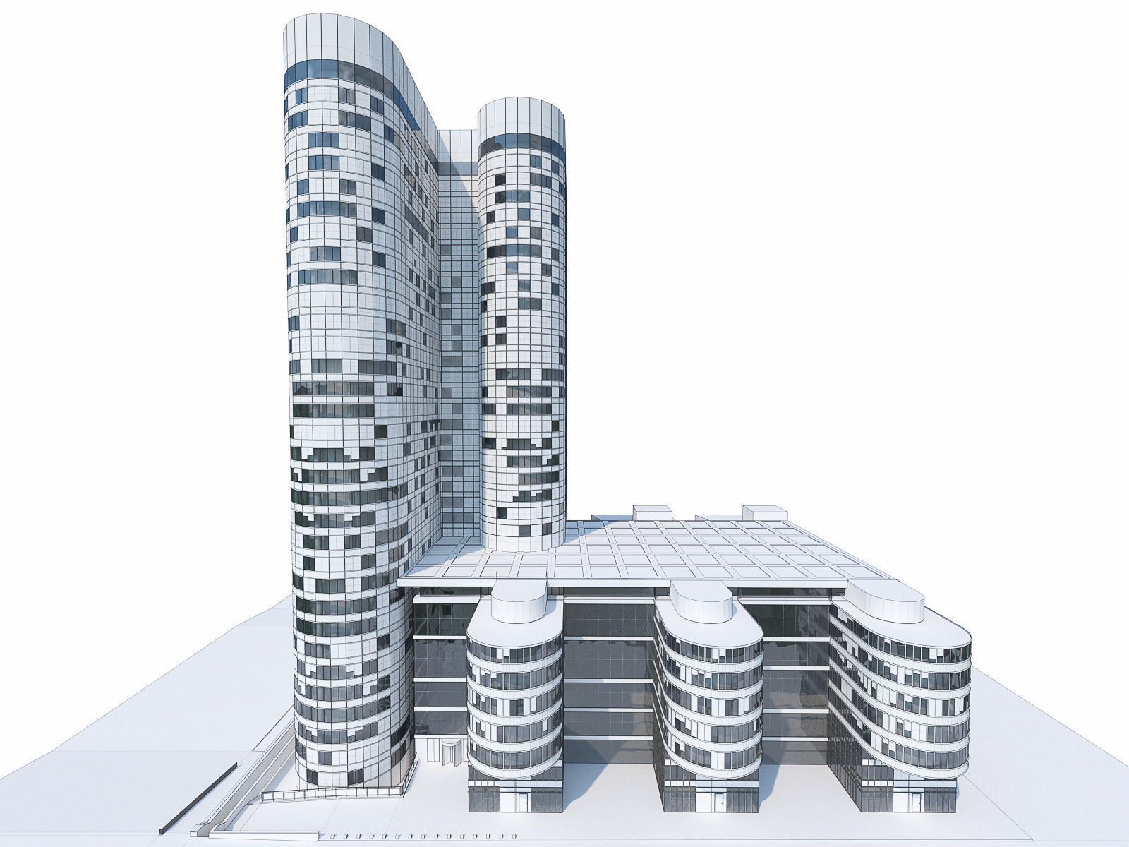 La Defense Buildings Collection Low-poly 3D model_5
