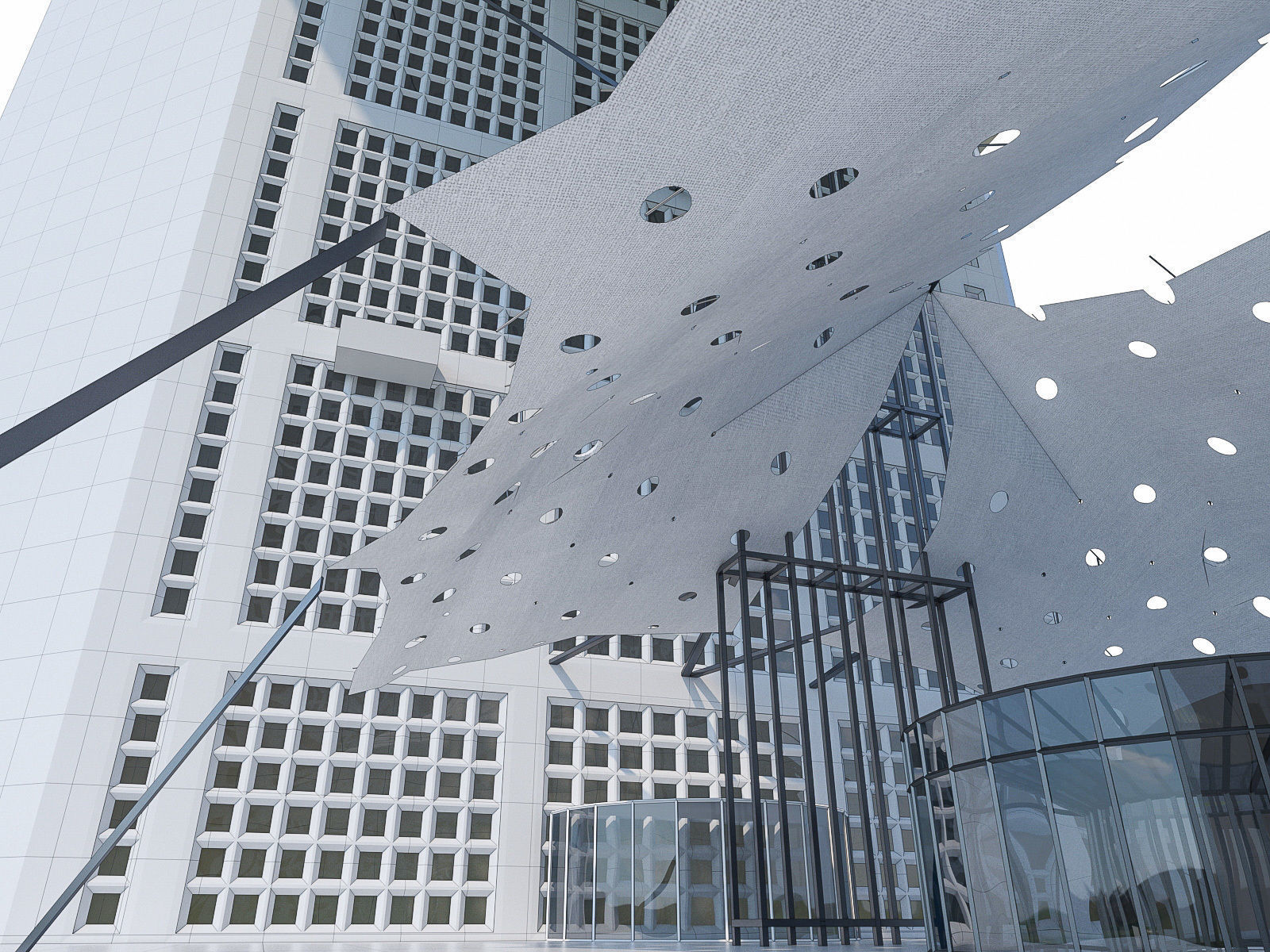 La Defense Buildings Collection Low-poly 3D model_10