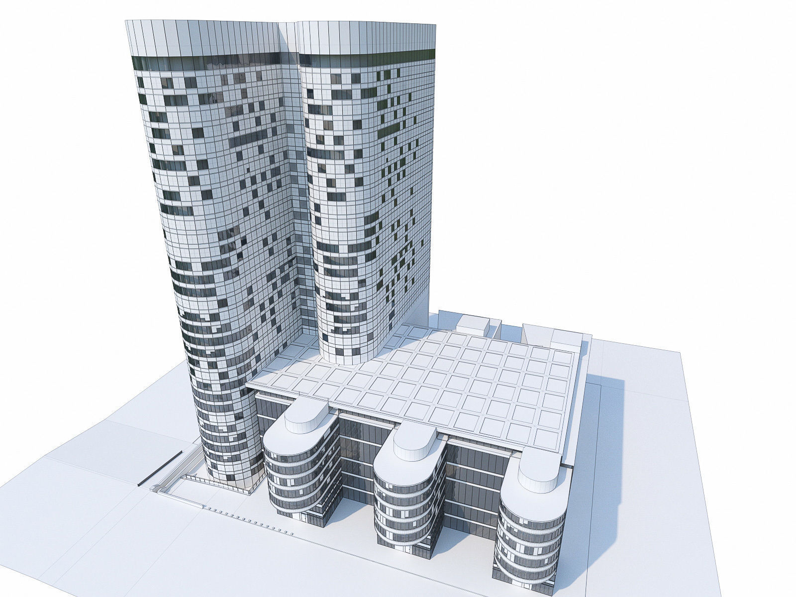 La Defense Buildings Collection Low-poly 3D model_6