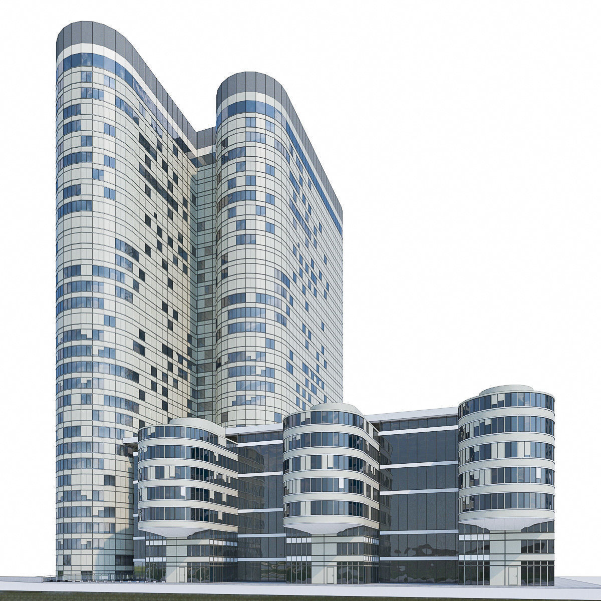 La Defense Buildings Collection Low-poly 3D model_1