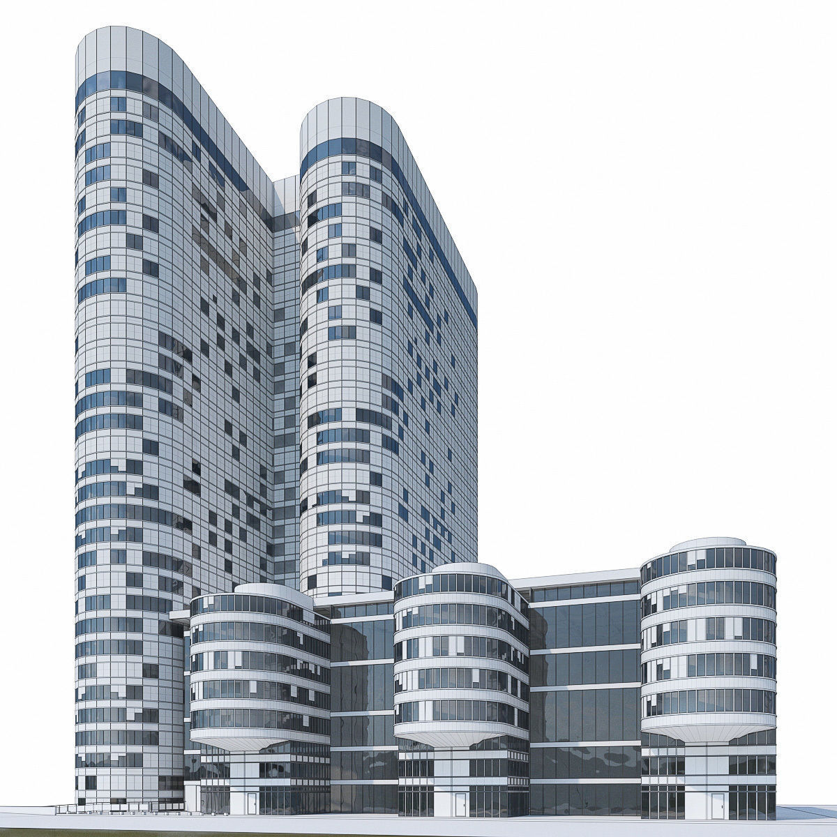 La Defense Buildings Collection Low-poly 3D model_3