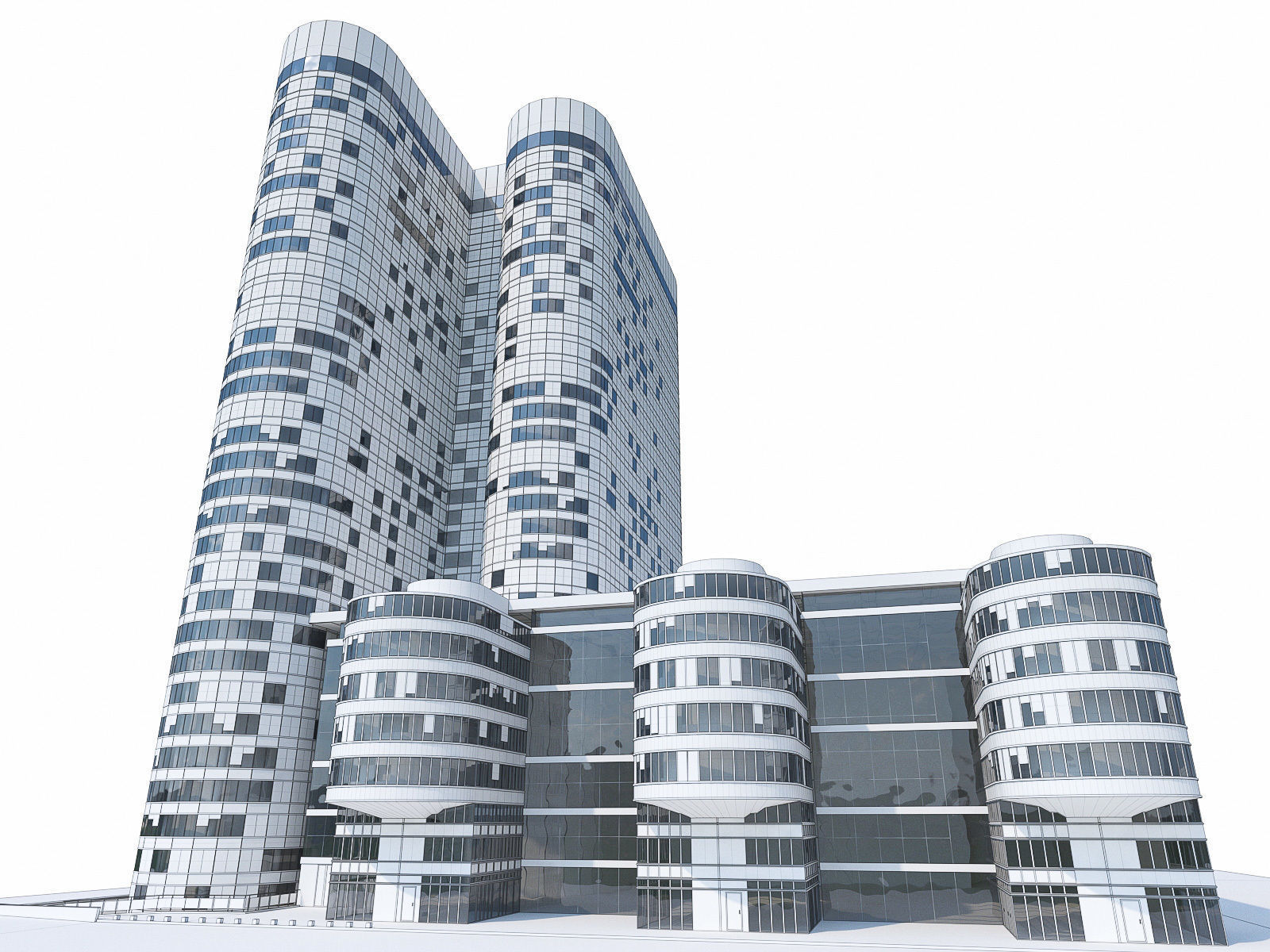 La Defense Buildings Collection Low-poly 3D model_7